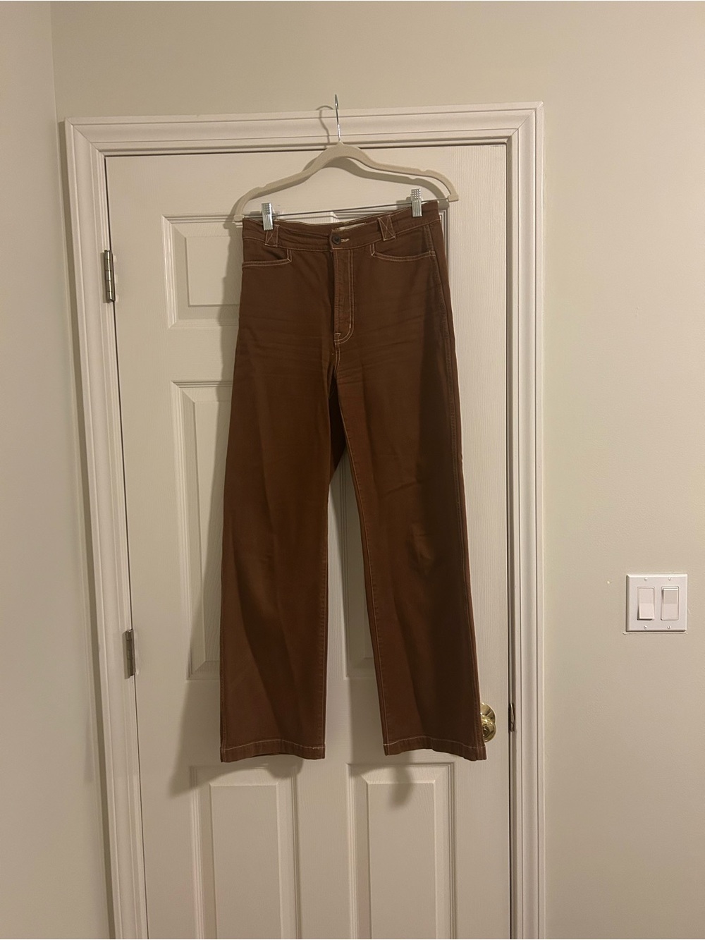 Madewell Brown High-Rise Wide-Leg Jeans